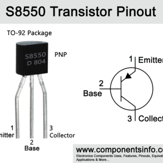 S8550 Transistor Pinout, Equivalent, Uses, Features & Applications