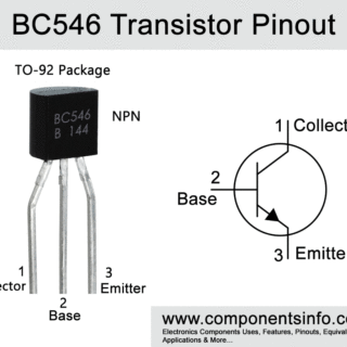 BC546 Transistor Pinout, Equivalent, Uses, Features