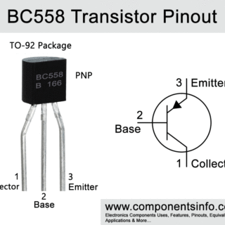 BC558 Transistor Pinout, Equivalent, Uses, Features & Applications